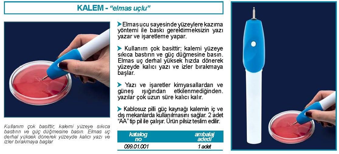 İSOLAB 099.01.001 kalem - elmas uçlu - pilli